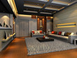 Modern design interior of living-room. 3D render Modern design interior of living-room. 3D render