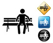Man sitting pictogram and signs