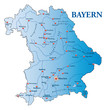 Bayern Übersicht blau in SVG