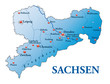 Sachsen Übersichtskarte blau