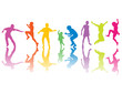 Colorful silhouettes with color shadows