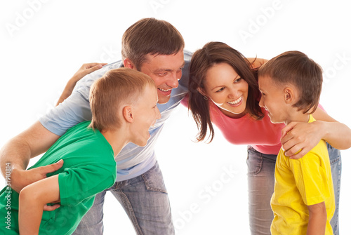 Photo: parents with two children parents with two children