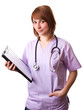 Photo: Smiling medical doctor woman with stethoscope Smiling medical doctor woman with stethoscope