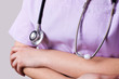 Photo: close up of a doctor with stethoscope close up of a doctor with stethoscope