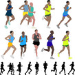 marathon runners - vector