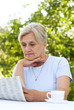 happy elderly woman