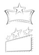Black sketch of two classic blank neons