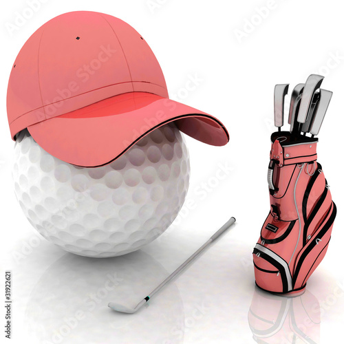 Illustration: belonging for playing golf on a white background belonging for playing golf on a white background