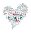 France word heart isolated on white background France word heart isolated on white background