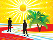 abstract summer holiday background with silhouette abstract summer holiday background with silhouette
