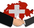 people shaking hands with Swiss map flag illustration people shaking hands with Swiss map flag illustration