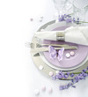 Table decoration in lilac