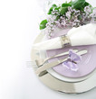 Table decoration in lilac
