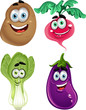 Funny cartoon cute vegetables Funny cartoon cute vegetables