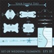 Set of wedding elements, vector