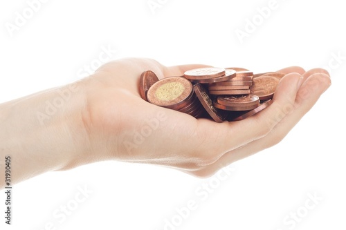 Photo: Hand full of coins Hand full of coins