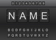 Panneau d'affichage d'aéroport, alphabet et chiffres