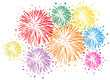 vector colorful fireworks on white background