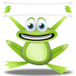 cartoon frog with banner cartoon frog with banner