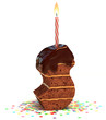 letter S shaped chocolate birthday cake