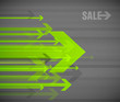 Green vector arrows with sale.