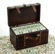 Dollar in Schatztruhe