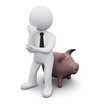 3D man with piggy bank