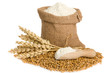 flour in small burlap sack