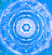 abstract blue painted picture with circle pattern, mandala of vi