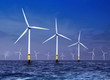 Illustration: wind turbines on sea wind turbines on sea