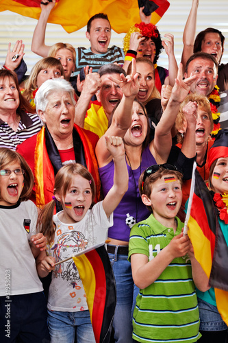 Foto: exultant german soccer fans exultant german soccer fans