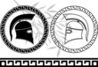 hellenic helmets and olive branch. stencils