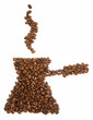 Mug shape made from coffee beans