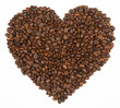 Heart shape made from coffee beans Heart shape made from coffee beans