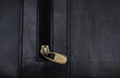 Black leather folder zipper