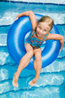 Playing in blue water