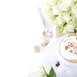 cup of coffee and roses