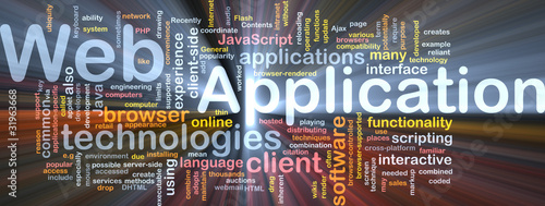 Illustration: Web application background concept glowing Web application background concept glowing