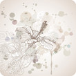Hibiscus flower & watercolor background Hibiscus flower & watercolor background