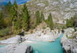 Beautiful turquoise mountain river Soca (Isonzo), Slovenia Beautiful turquoise mountain river Soca (Isonzo), Slovenia