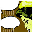 Pop art vector illustration of a woman