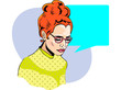 Pop art vector illustration of a woman