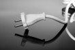 white europe standard power plug over black