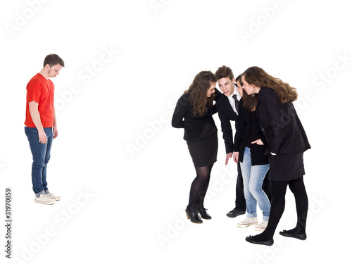 Photo: Young man rejected from the group Young man rejected from the group