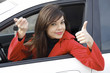 Beautiful young happy woman with car keys Beautiful young happy woman with car keys