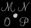 Graceful diamond alphabetic letters. Vector set 4