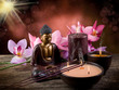 Foto: buddah witn candle and incense buddah witn candle and incense