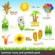 Summer icon and symbol pack. Vector collection
