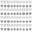 Vector shields for design. Black collection.