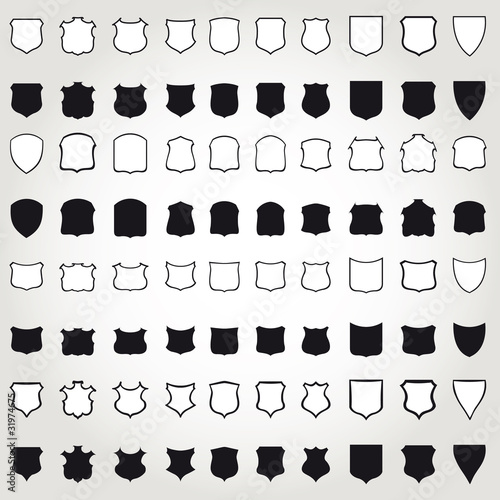 Vector: Vector shields for design. Black collection. Vector shields for design. Black collection.